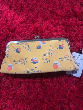 Nordstrom Floral Frame-Clasp Wallet - Mustard Yellow